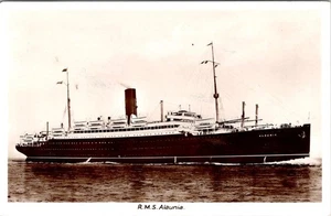 RPPC, Cunard Ocean Liner  RMS ALAUNIA CRUISE SHIP  Vintage Real Photo Postcard - Picture 1 of 2