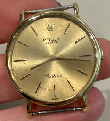 Cabezal de reloj Rolex Cellini oro 18 quilates 32 mm 5112 esfera champán Foto 1 de 4