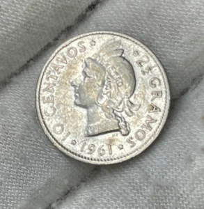 Moneda de plata dominicana de 10 centavos 1961 - Imagen 1 de 6