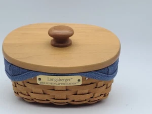Longaberger Hostess Wertschätzung Korb 2002 Kornblumenblau Liner Kombi Deckel - Bild 1 von 4