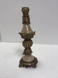 Vintage Antique Candle Stick BRASS MARBLE DECORATIVE CANDLE HOLDER Candelabra - Picture 1 of 12