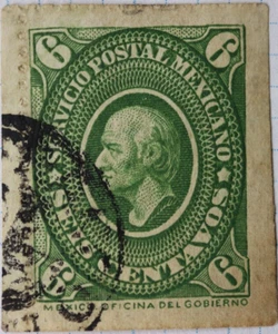Mexico sc#155 imperf on 2 sides partial perf right bottom unlisted EFO error? - Picture 1 of 2