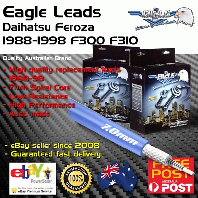 Eagle 7mm Ignition Spark Plug Leads 4cyl Fits Daihatsu Feroza 1988-98 F300 F310 - image 1 of 2