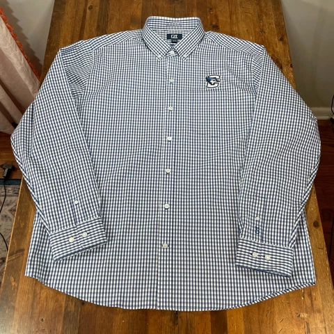 Creighton Bluejays Shirt Mens XL Gray Blue White Button Up Cutter & Buck Preppy Cover