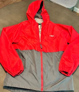 Eddie Bauer Youth XL Red & Gray Windbreaker Jacket w/ Hood Removable Coat Winter - Picture 1 of 8