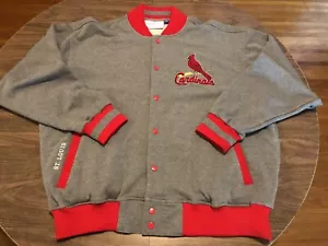 St Louis Cardinals MLB Baseball Genuine XL Gray & Red Trim Button Up Jacket - Picture 1 of 10