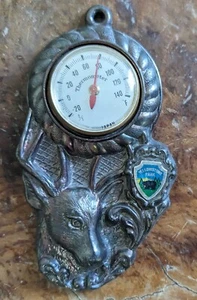 Vintage Yellowstone Park Cast Metal Thermometer - Picture 1 of 7