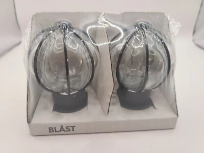 Globo de vidro Ikea Blast cortina de aço preto acabamento de haste redonda 402.172.48 enjaulado - Imagem 1 de 4