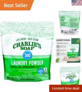 Charlie’s Soap 8lb Hypoallergenic Laundry Powder - Deep Clean for Sensitive Skin - Picture 1 of 11