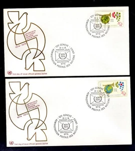 UNITED NATIONS GENEVA #39-40 CENTENARY OF UPU #6 ENVELOPE FDC MINT NH - Picture 1 of 2