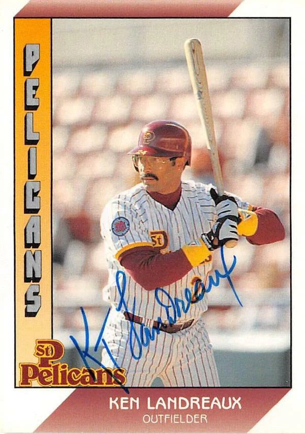 Ken Landreaux autographed baseball card 1991 Pacific Senior League #134 - Image 1 of 1