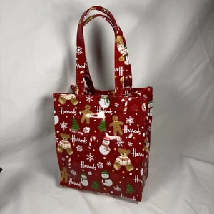 Harrods Small Christmas Tote Bag Rare Mini - Picture 1 of 9