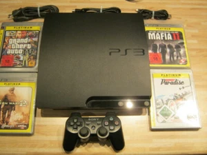 PS3 Konsole Slim 160 GB Modell Nr. Cech-3004A Controller und 4 Spiele - Bild 1 von 11