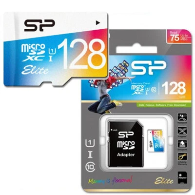 Silicon Power  Elite Micro-SD SDHC SDXC Memory Card UHS-1 Class 10 16GB-256GB - Image 1 of 4