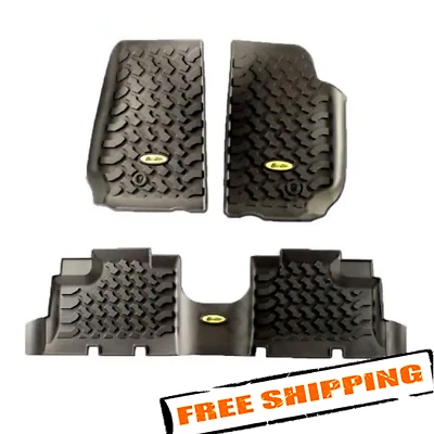 Kit de revestimiento de piso negro delantero y trasero Bestop para Jeep Wrangler JK Unlimited 4 puertas Foto 1 de 4