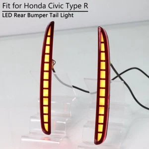 For Honda Civic Type R 17-20 Rear Bumper Tail Light LED Brake Turn Lamp Red Lens - Picture 1 of 7