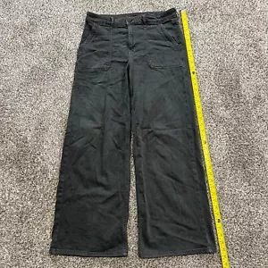 American Eagle Size 10 Regular Black Super High Rise Baggy Wide Leg Stretch Pant - Picture 1 of 10