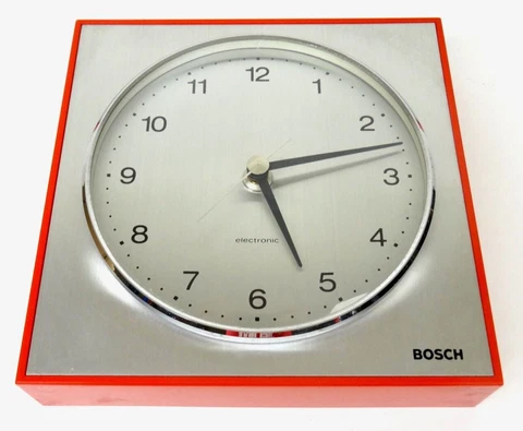 VERY RARE VINTAGE MID CENTURY 60S RED FRAME WALL CLOCK BY BOSCH Cover