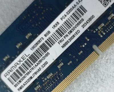 RAMAXEL 8GB DDR4 3200 Laptop SODIMM RAM 1Rx8 PC4-25600 for Lenovo Acer HP Dell - Image 1 of 3