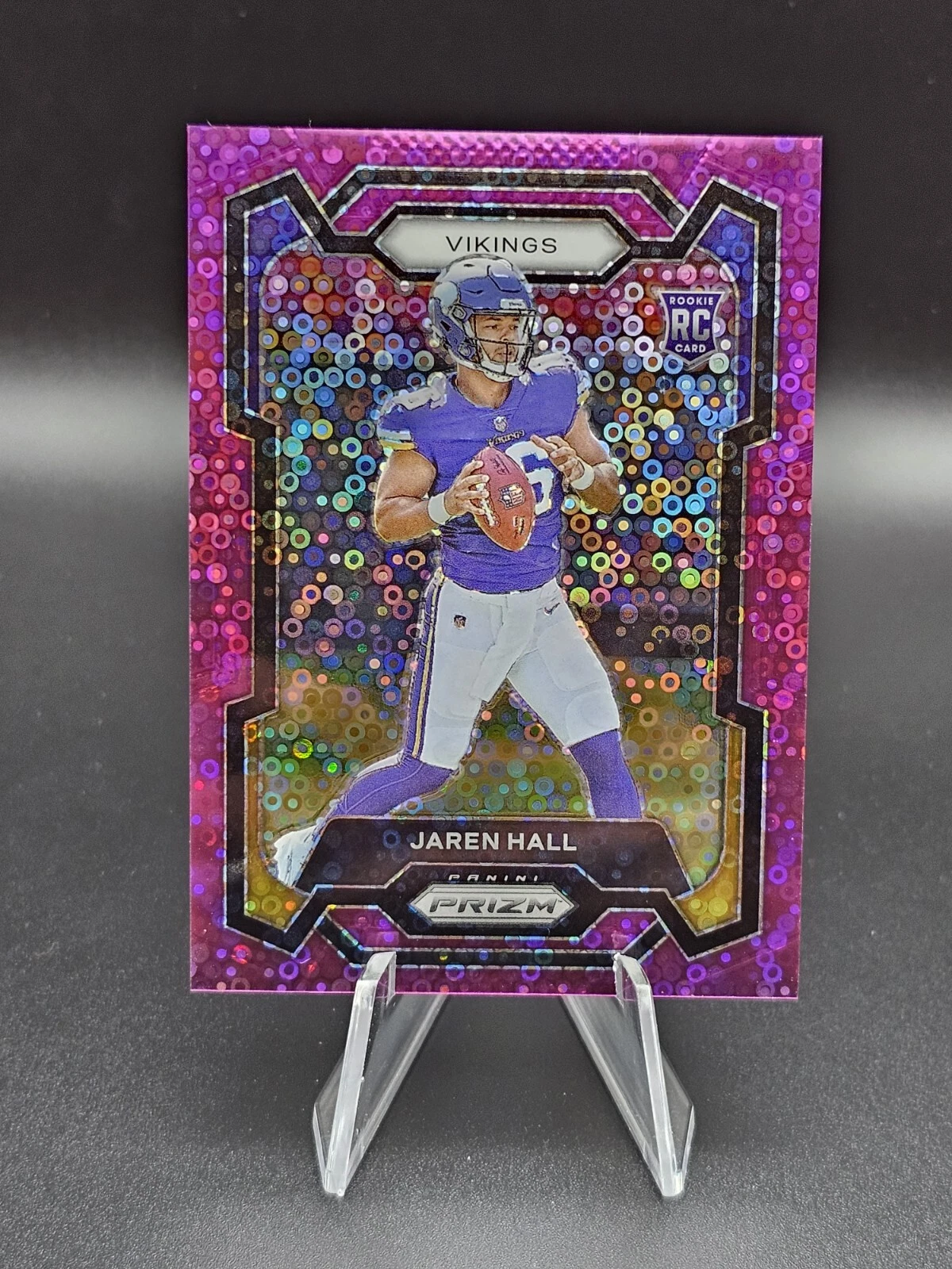 Jaren Hall Rookie SP /35 - 2023 Prizm No Huddle, Purple Disco Prizm #367