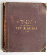 1892 Antique Hurd TOWN & CITY ATLAS OF STATE OF NEW HAMPSHIRE Hand Colored Maps