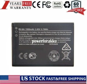 3.85V New Battery For BV-6A Nokia Banana 2060 3060 5250 C5 03 1ICP6/38/50 5.78Wh - Picture 1 of 3
