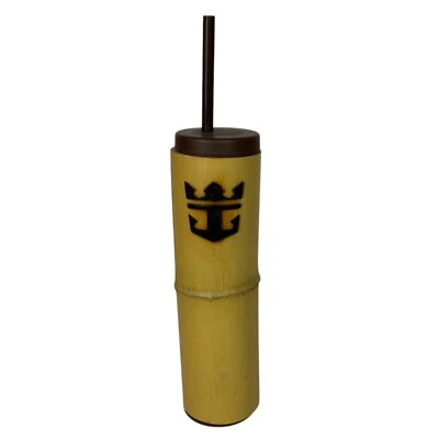 Royal Caribbean Bamboo Tiki Style Tumbler Lid & Straw 16 Oz Reusable Travel Cup - Image 1 of 4