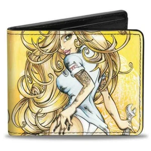 Buckle Down Sexy Ink Girls Tony & Dirty Donut Garage Girl Vegan Leather Wallet - Bild 1 von 3