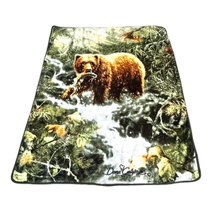 Northwest Dona Gelsinger Bear Wilderness Throw Blanket 51x61 Soft Fleece Cabin - Picture 1 of 8