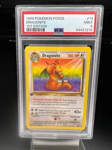 1ST EDITION Pokemon TCG Dragonite #19 19/62 PSA 9 MINT Non-Holo Card 1999 Fossil - Picture 1 of 5