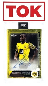 Topps Chrome BVB Borussia Dortmund Youssoufa Moukoko On Card Auto Yellow 07/20 - Picture 1 of 2