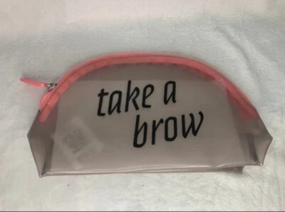Benefit Cosmetics "Take A Brow" Domo Maquillaje Cremallera Plástico Bolsa de Viaje Gris Foto 1 de 2