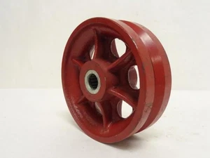 183276 Old-Stock; MFG- W-6-V-3/4 Caster Wheel; V-Groove 6" OD x 3/4"ID x 2" Wide - Picture 1 of 4