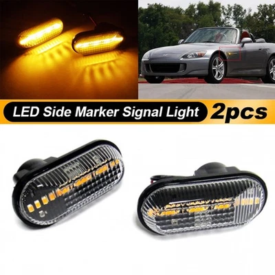 Luces de señalización lateral LED ámbar lente transparente para Honda S2000 AP1 AP2 S2K Foto 1 de 4