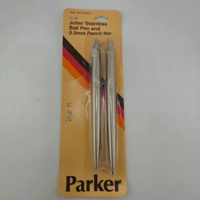 Juego de bolígrafos Parker Jotter de acero inoxidable y lápices de 0,5 mm clásico vintage nuevo Foto 1 de 4