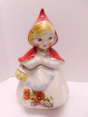 Tarro de galletas vintage Hull Little Red Riding Hood #135889 cerámica años 40 Foto 1 de 4