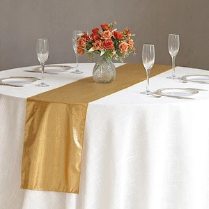 Runner da tavolo 12" x 108" ORO poliestere paillettes punti festa eventi decorazioni - Foto 1 di 8