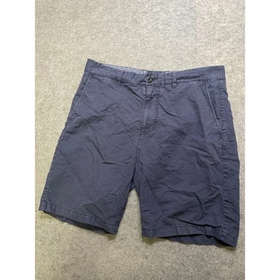 Pantalones Cortos Chinos Para Hombre Calce Regular Azul Marino Algodón Mezcla Lino Talla 32 Foto 1 de 4