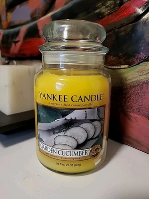 Yankee Candle Garden Cucumber Candle Large Jar 22 Oz - Image 1 of 3
