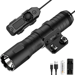 TOUGHSOUL Mlok Picatinny Torcia Tattica 1250 Lumen, Montata, Nero - Foto 1 di 7