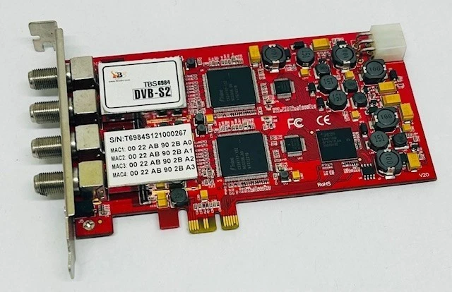 TBS TV DVB-S2  TBS-6984 Octa Tuner Satellite HD PCI-e TV Tuner Card - Image 1 of 4