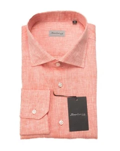 Camisa de vestir informal Sartorio by Kiton nueva con etiquetas $650 naranja 100 % lino (38 ue) 15 EE. UU. - Imagen 1 de 4