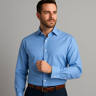 Brooks Brothers 346 Dress Shirt No Iron Blue French Cuff Reg Size 15.5-34 | M - Image 1 of 4