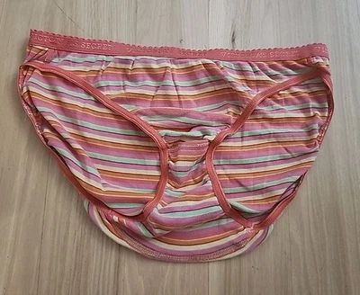 Victoria's Secret Vintage 100% Algodón Firma Banda Logo Pierna Alta Calzoncillo Panty L Foto 1 de 4