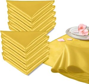 60Pack Satin Table Cloth Napkins 17 X 17 Inches, Square Satin Napkins Gold Dinne - Picture 1 of 7