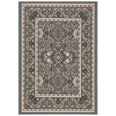 SAFAVIEH Indoor Outdoor CY6727-67 Courtyard Grey / Cream Rug - Image 1 of 4