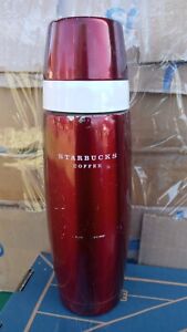 Starbucks Red Metallic 16 oz HTF Travel Thermos Mug 2008