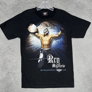 VTG Official WWE Rey Mysterio Wrestling T Shirt Mens Sz S Black Wrestlemania Tee - Picture 1 of 9