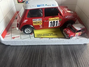 DIE CAST 1:18 MINI COOPER MONTECARLO 1960 BURAGO DIAMOND WITH 1:64 MINI - Picture 1 of 11