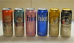 SET 6 Empty Beer Cans BOTTOM OPEN Ukraine - Picture 1 of 4